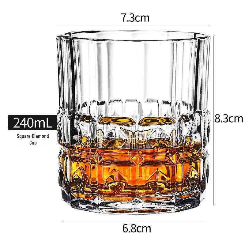 ZISIZ Crystal Glass Whiskey & Cocktail Tumbler