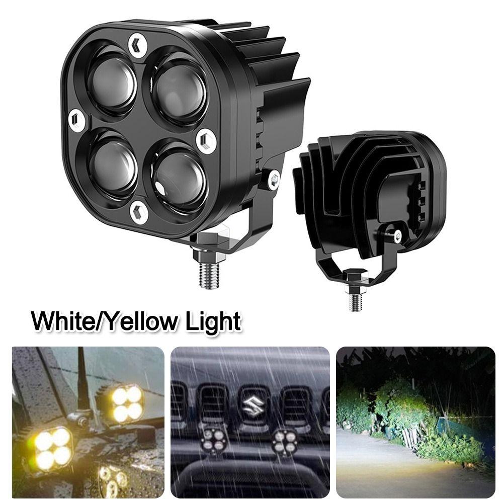 NEW White/Yellow Light Motorbike Spotlight Waterproof Aluminum Alloy Car Lighting DRL Light Motorcycle Accessories