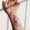 Großes Rosenblüten-Tattoo, temporäres Rosen-Tattoo für Frauen, temporäres Rosen-Blumen-Tattoo-Design