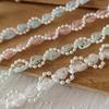 Lolita Lace Bead Ruffled Lace Fabric Pleated Edging Satin Ribbon Diy Baby Clothing Skirt Curtain Furniture Decoration Lace Trim