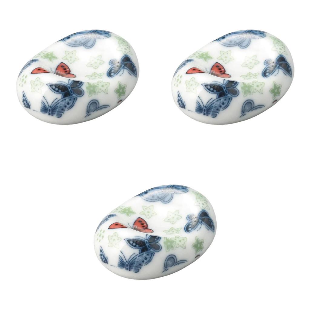 Set of 3 Butterfly Chopstick Rests x x Chopstick Rests by Setomonohonpo Three-Color Pea-Shaped [4.5 3.3 1.5 cm]