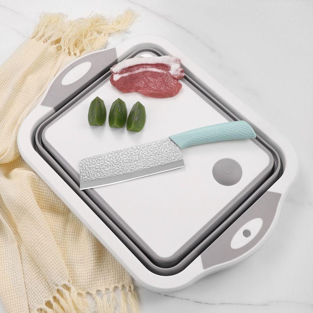 Space Saving Foldable Basin with Colander Collapsible Cutting Board  Kitchen Storage