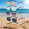 5pcs Unframed Metal Fashion Glasses for Men Women Classic Retro Trendy Party Casual Street Style Pography Eyewear