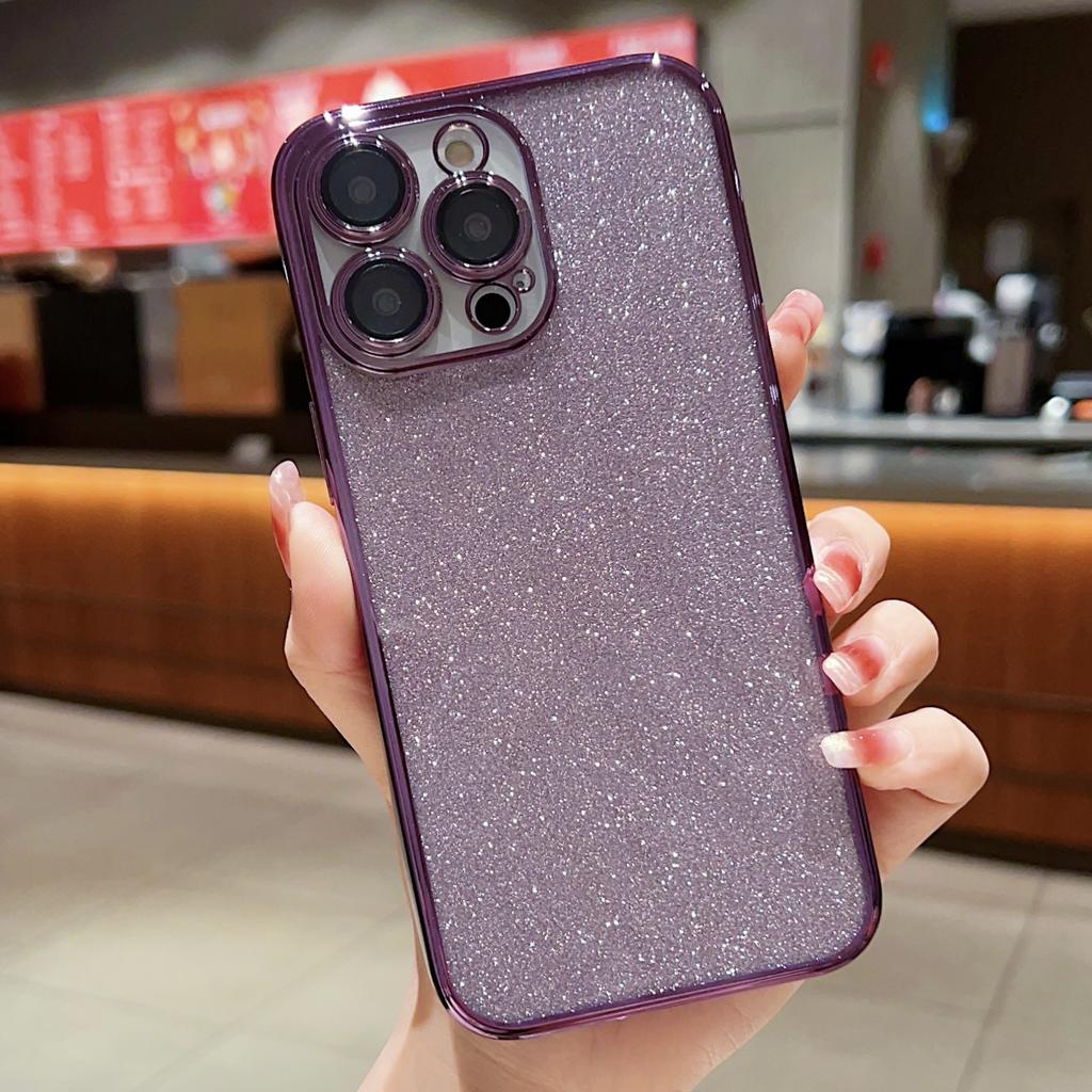Applicable To IPhone 16 Mobile Phone Case Apple 14/15 Electroplating Full-inclusive 13promax Anti-fall Flash Powder Protective Case Ins