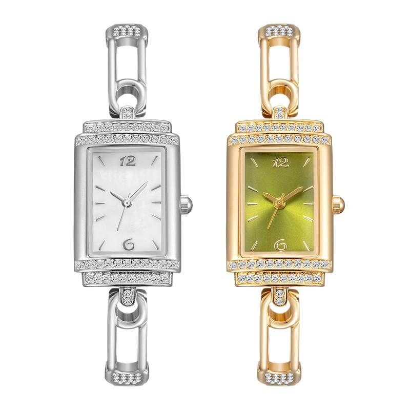 Diamond-Encrusted Small Pin Women'S Watch Xiaohongshu Fashion Light Luxury Square High-End Quartz Watch
