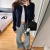 Trendy High-Waisted Gray Wide-Leg Sweatpants for Women – Loose, Slimming, Straight-Leg Design for Autumn and Winter.
