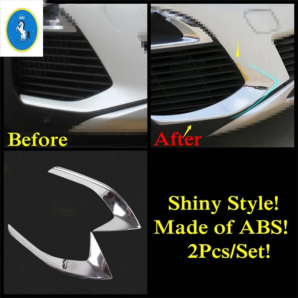 Car Front Head Fog Lights Lamp Eyebrow Cover Trim For Peugeot 3008 3008GT 2017 - ABS Chrome / Carbon Fiber Look Accessories