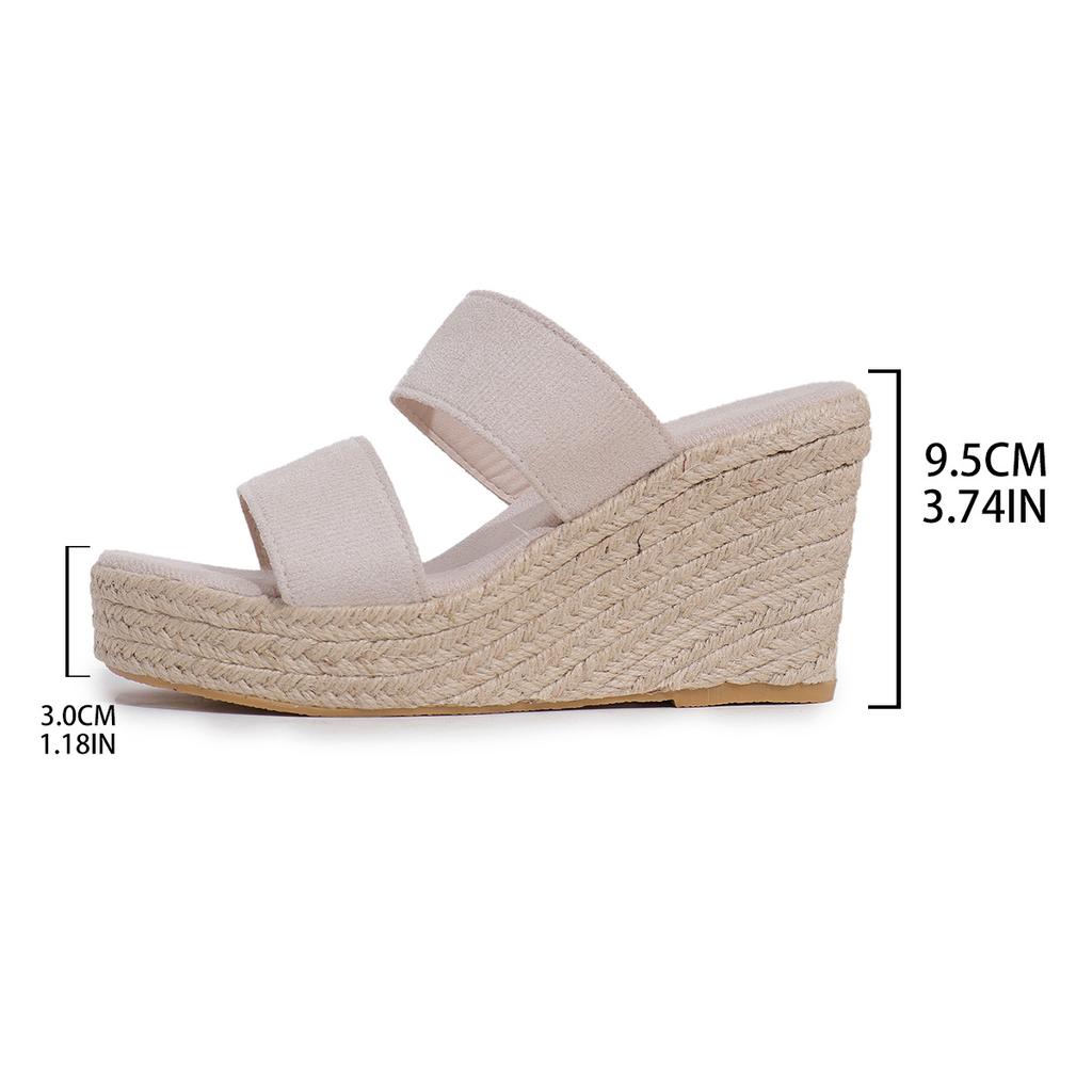 2024 New Summer Slope Häl tjock sula sandaler stort hamparep Casual fiskmun tjock sula förhöjda skor