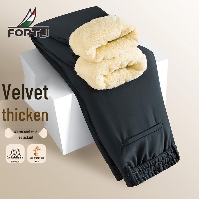 Men's Fleece Lined Casual Straight Pants