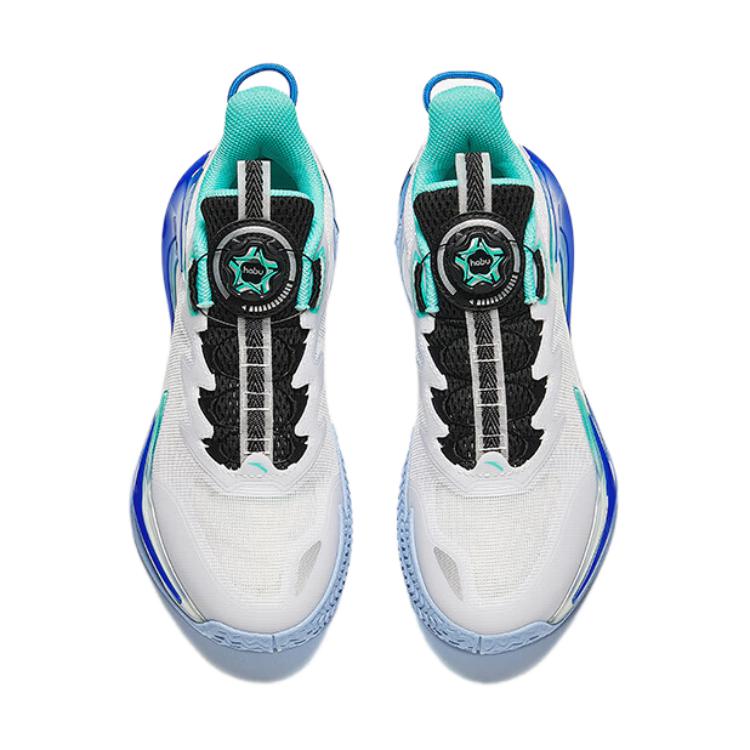 Anta Kids Outdoor Professional Non-Slip Wear-Resistant Breathable Low-Top Basketball Shoes Kids Sneaker White Blue Green 312431111-1
