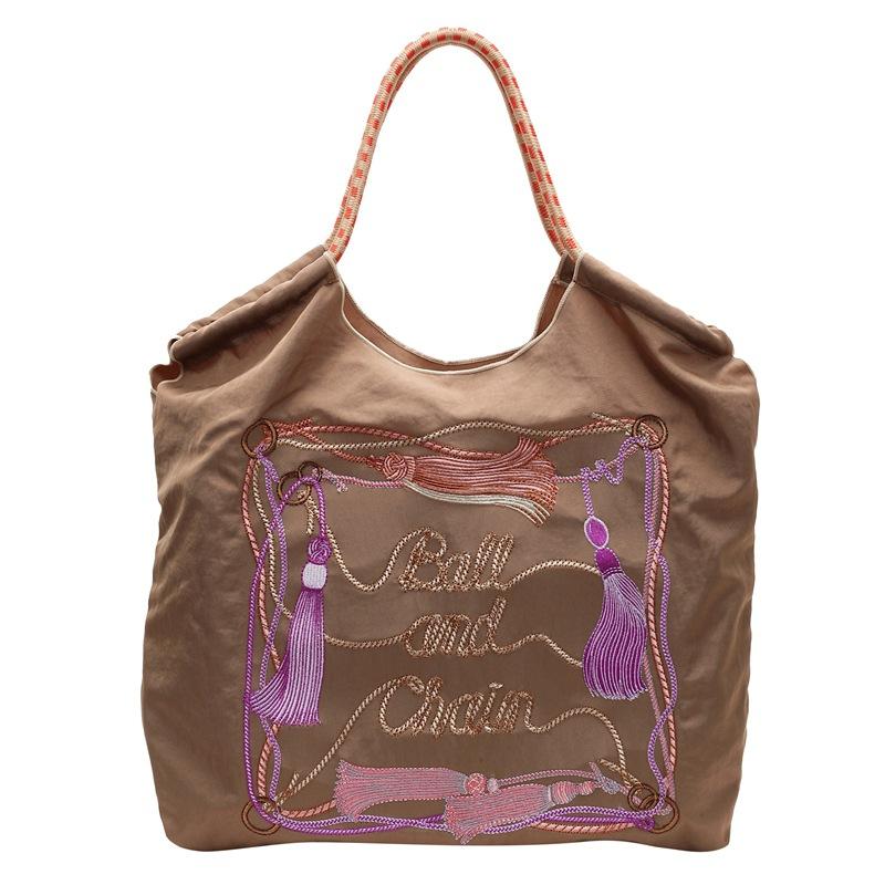 

New underarm, large-capacity environmentally friendly shopping bag, exquisite embroidered water-proof nylon portable shopping bag коричневый