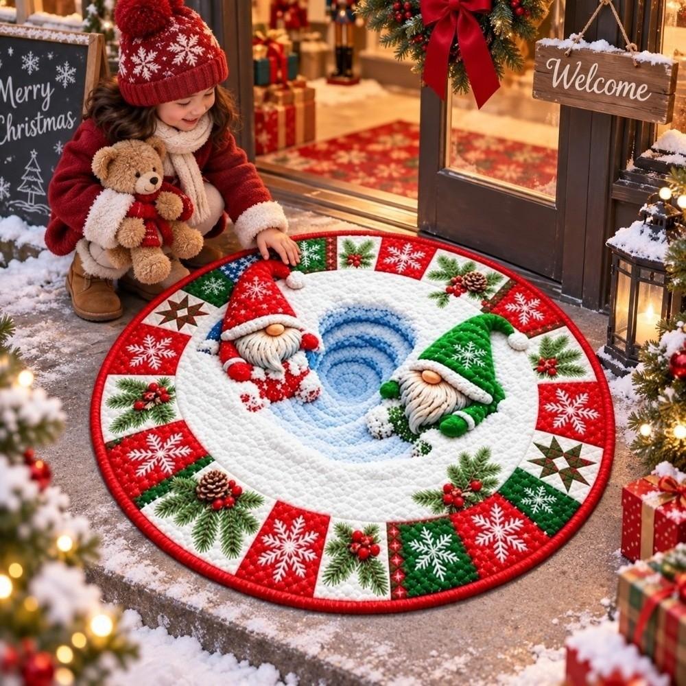 Stain Resistant 3D Illusion Rug Wear Resistant Festive Area Mat Indoor Entrance