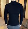 Men's High Neck Sweater Solid Color Pullover Knitted Warm Casual Turtleneck   Men Clothes