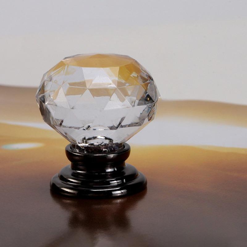 5pcs Crystal Acrylic Round Handles Drawer Handles Furniture Hardware Cabinet Door Handles