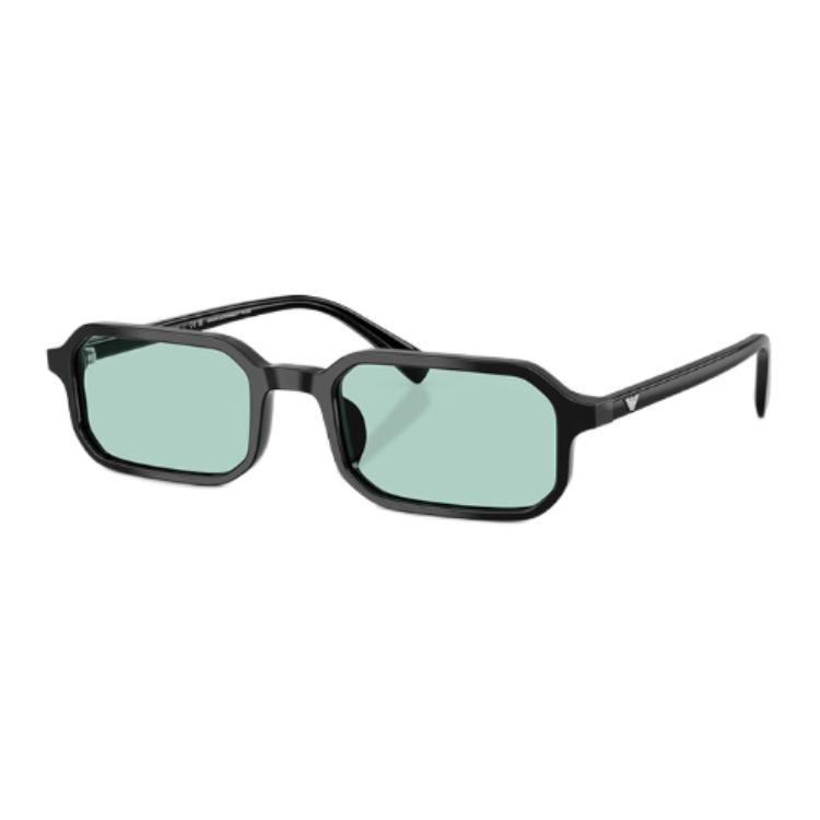 Emporio Armani Logo Design Rectangular Sunglasses Unisex sunglasses Black 0EA4253U501765 54,Black