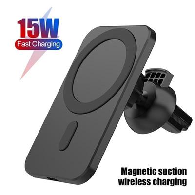 15w qi magnético carro carregador sem fio suporte de ventilação ar para magsafe iphone 15 14 13 12 11 pro x max carregamento rápido ímã montagem suporte automático