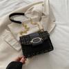 2025 New Casual Simple Metal Chain Shoulder Bag Crossbody Small Square Women's Bag
