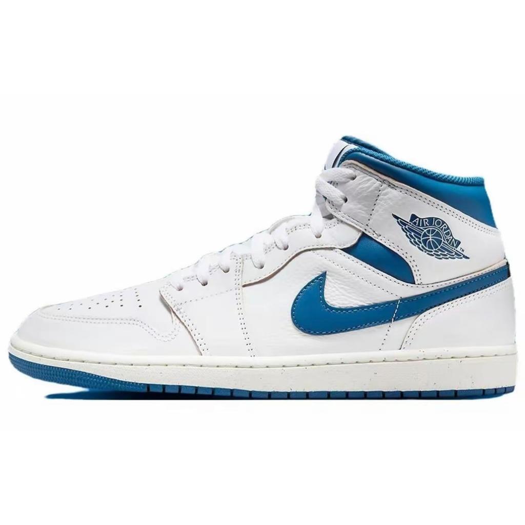 Jordan Air Jordan 1 MID Okra Leather Slip Resistant Abrasion Resistant Slip Resistant Abrasion Resistant Mid top FN5215-141(Team63-)