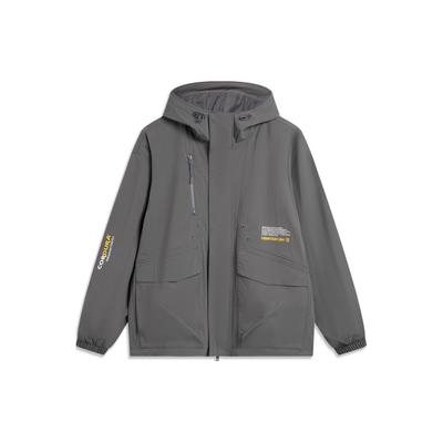 Li Ning CF Print Letter Hooded Zip Jacket Men Jacket AJDU249-1