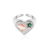 Shertz Bold Heart Color Cubic Open Ring SHRI0035
