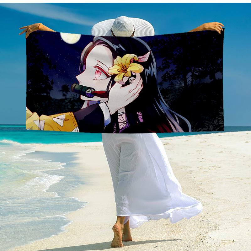 1PC Demon Anime Group Beach Towel - Soft,  Absorbent Microfiber, Lightweight, Ideal for The Beach, Parties, Travel, Camping fan gifts
