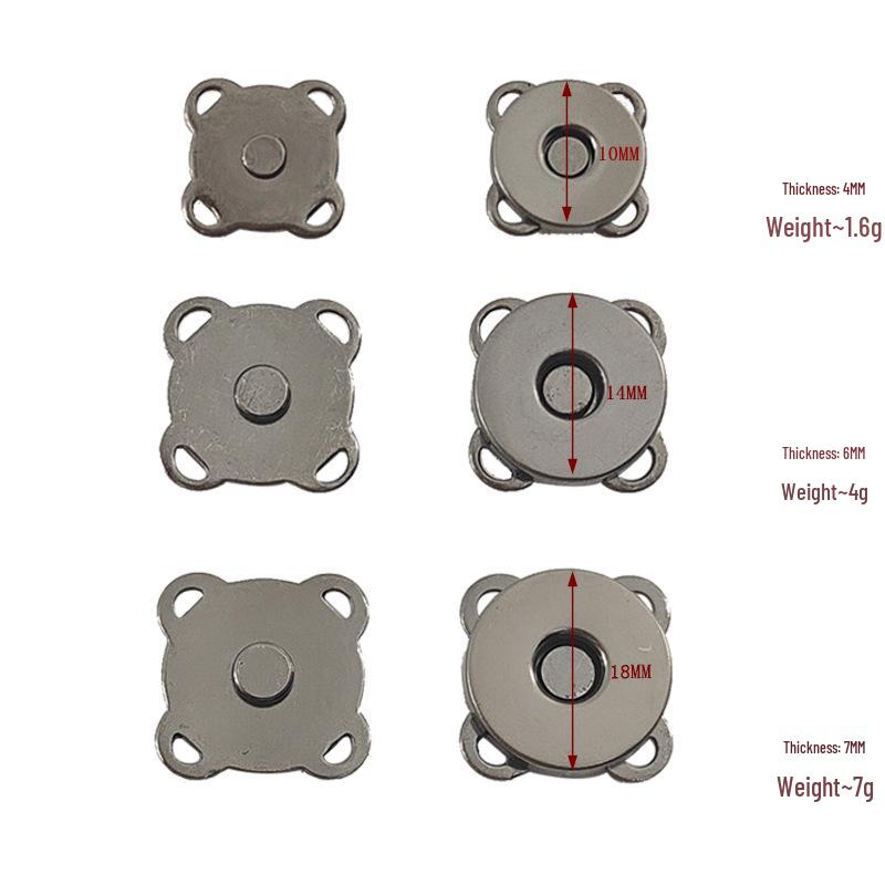 Plum Blossom Magnetic Snap Buttons: Hand-Sewn Invisible Male-Female Magnets (100 pcs)