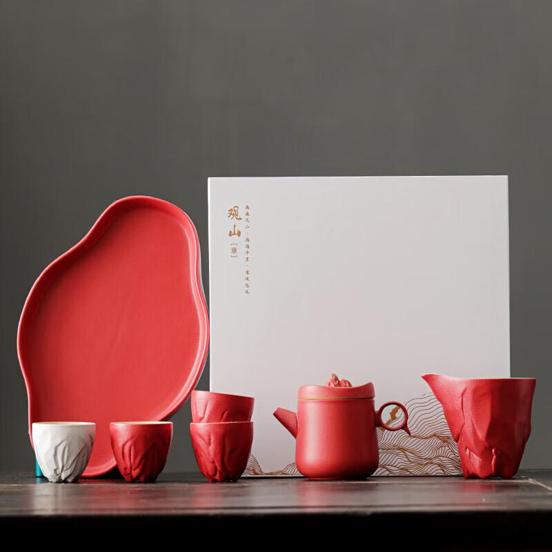 Dehua China White Porcelain Tea Set with Tea Tray