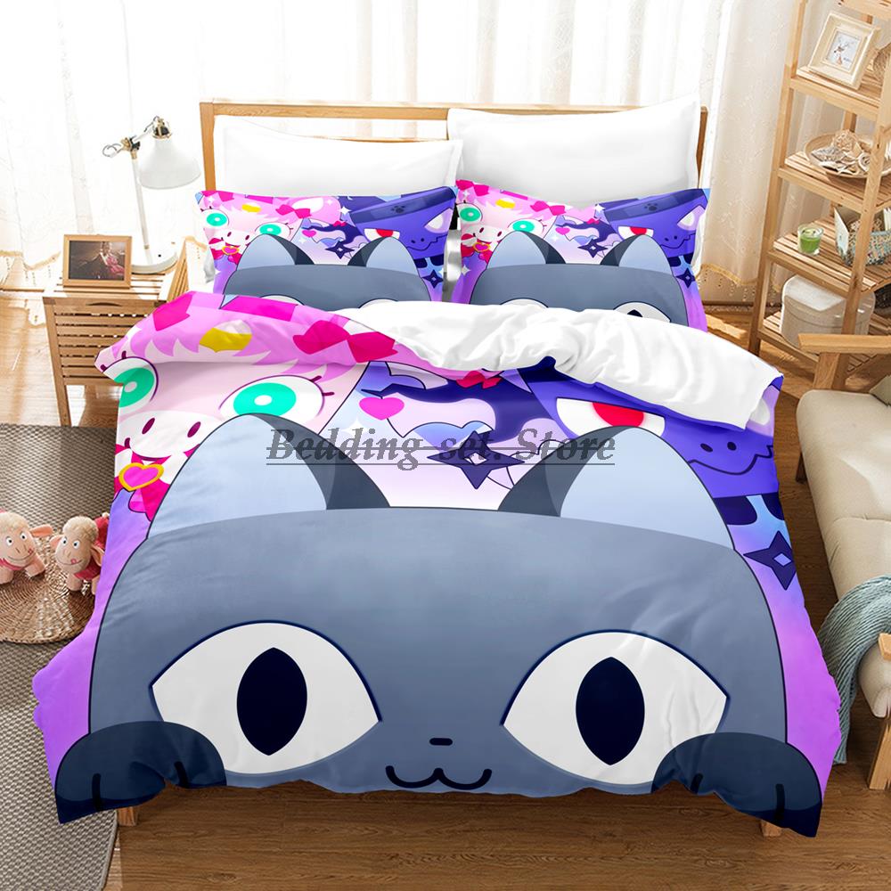 Katze Haustier Simulator X Bettwäsche Set Einzelbett Twin Full Queen King Size Bettset Aldult Kinder Schlafzimmer Bettbezug Sets Anime Bettlaken Set