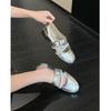 8923-1 Silver Vintage Flats Women'S French Ballet Training Shoes Casual Sports Mary Jane Shoes
