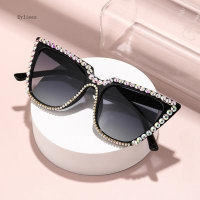 Cat Eye Luxury Sunglasses Women Uv400 Mens Diamond Sun Glasses Crystal Ladies Girls Sunglass Bling Shades