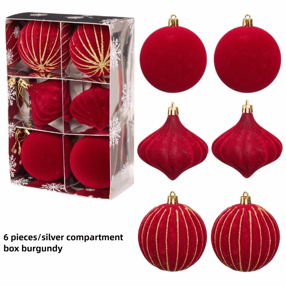 6Pcs/Box Plastic Christmas Hanging Balls DIY Christmas Hanging Ornament  Home Party