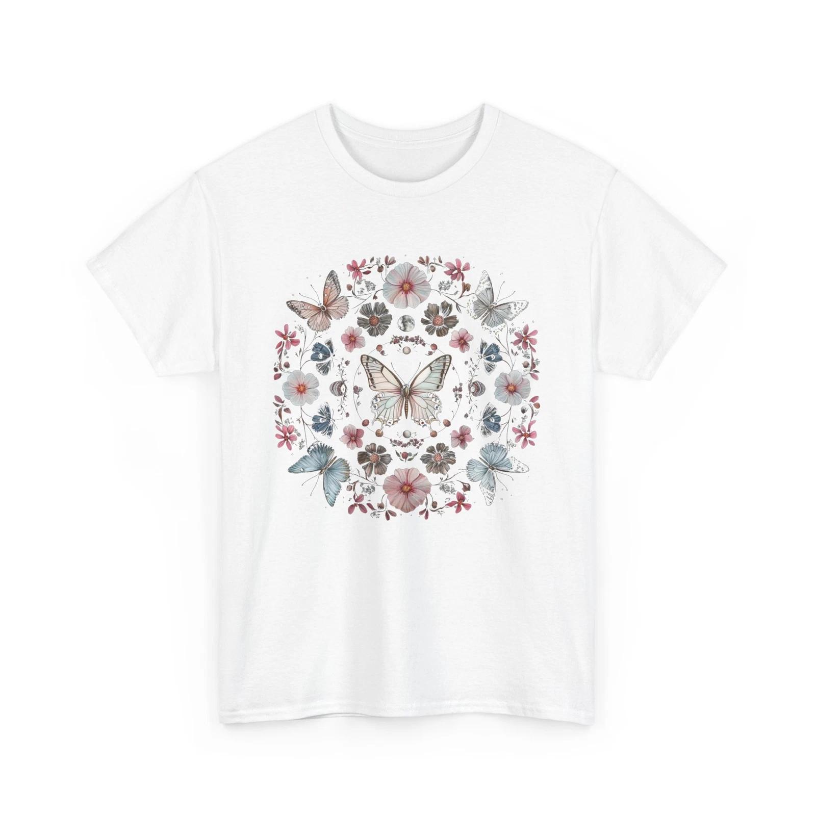 Butterfly Print Graphic Tee Stylish Casual T-Shirt | Trendy Cool Fashion Tee 2XL