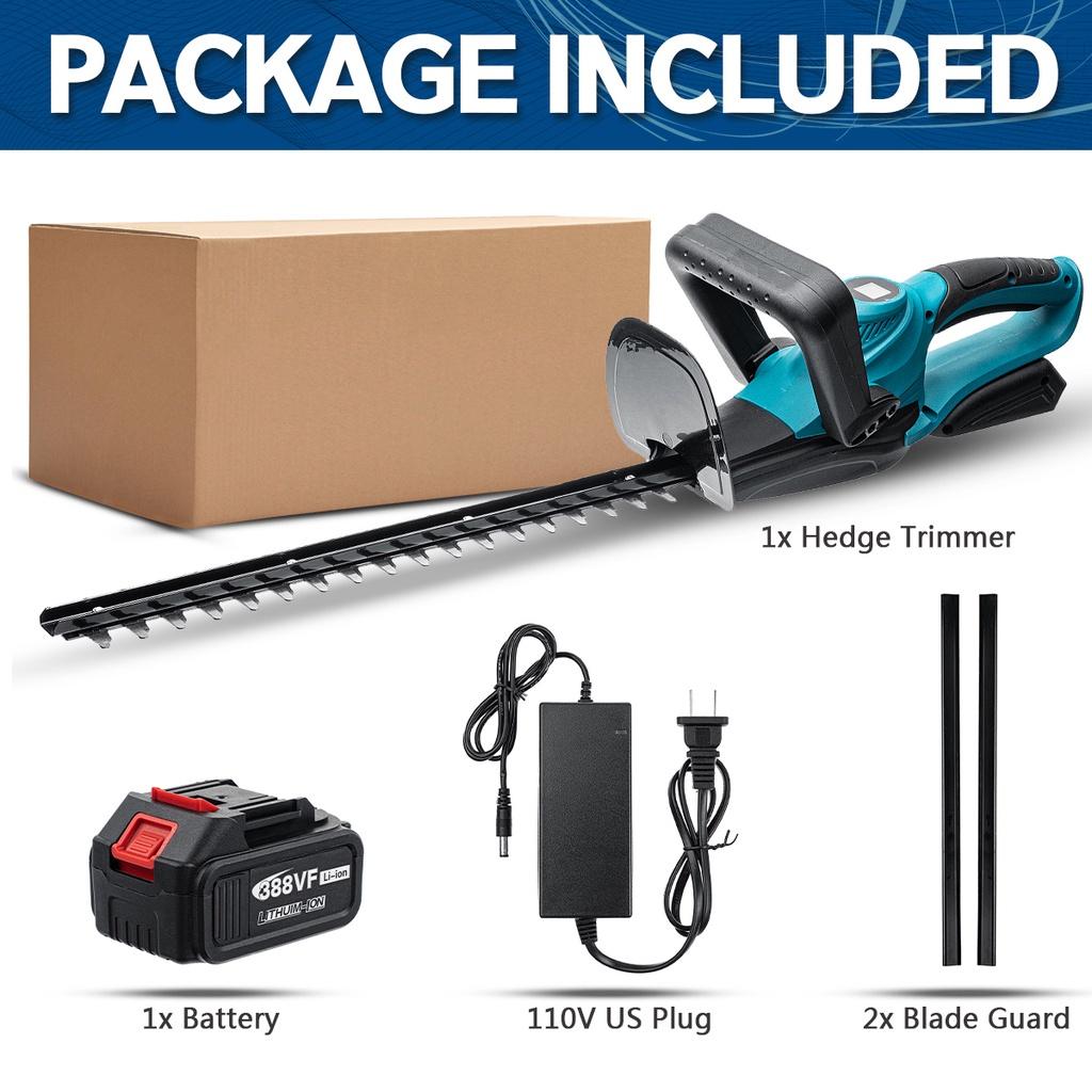 1500W 388VF Cordless Hedge Trimmer Electric Hedge Trimmer Cordless Battery Pruner Trimmer for Grass Garden Tool for Mak