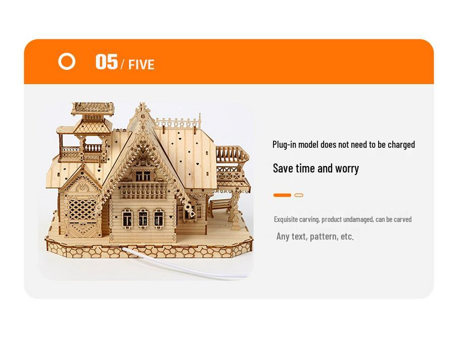 New 3D Wooden Jigsaw Puzzle for Children: DIY Creative Retro Villa