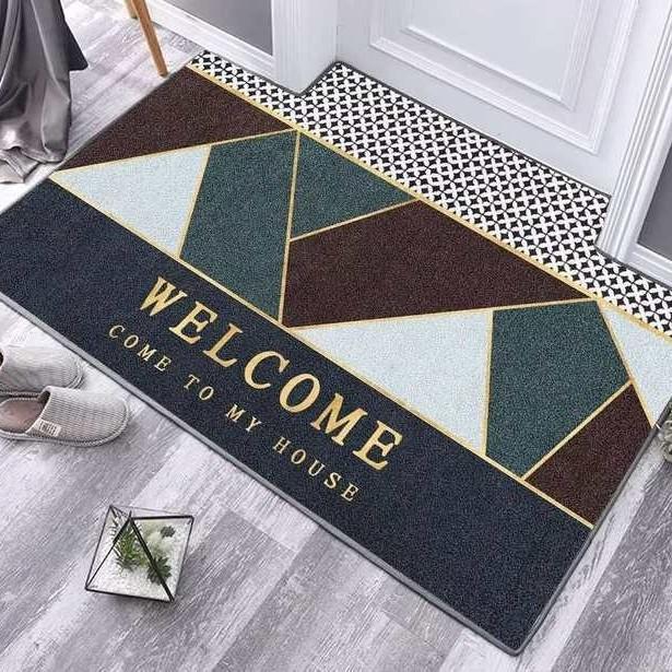 Plant Flower Crystal Velvet Mat Bathroom Absorbent Non-slip Mat Toilet Dirty Mat Entry Door Mat