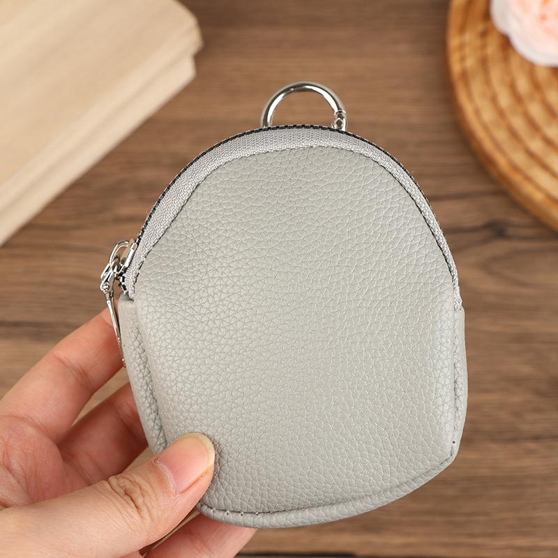 Keychain Wallet For Women Men Pu Leather Coin Purse Small Zipper Pouch Key Holder Rfid Blocking Portable Storage Bag
