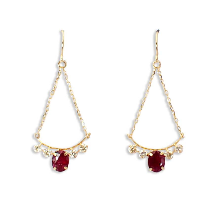 

[Новый] Рубин K18бриллиантовые серьги [i7-6]