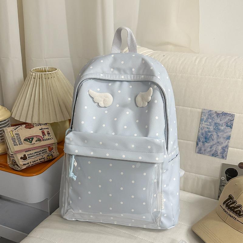 Korean version of polka dots cute angel wings girl heart sweet little backpack Mori small fresh junior high school girls backpack