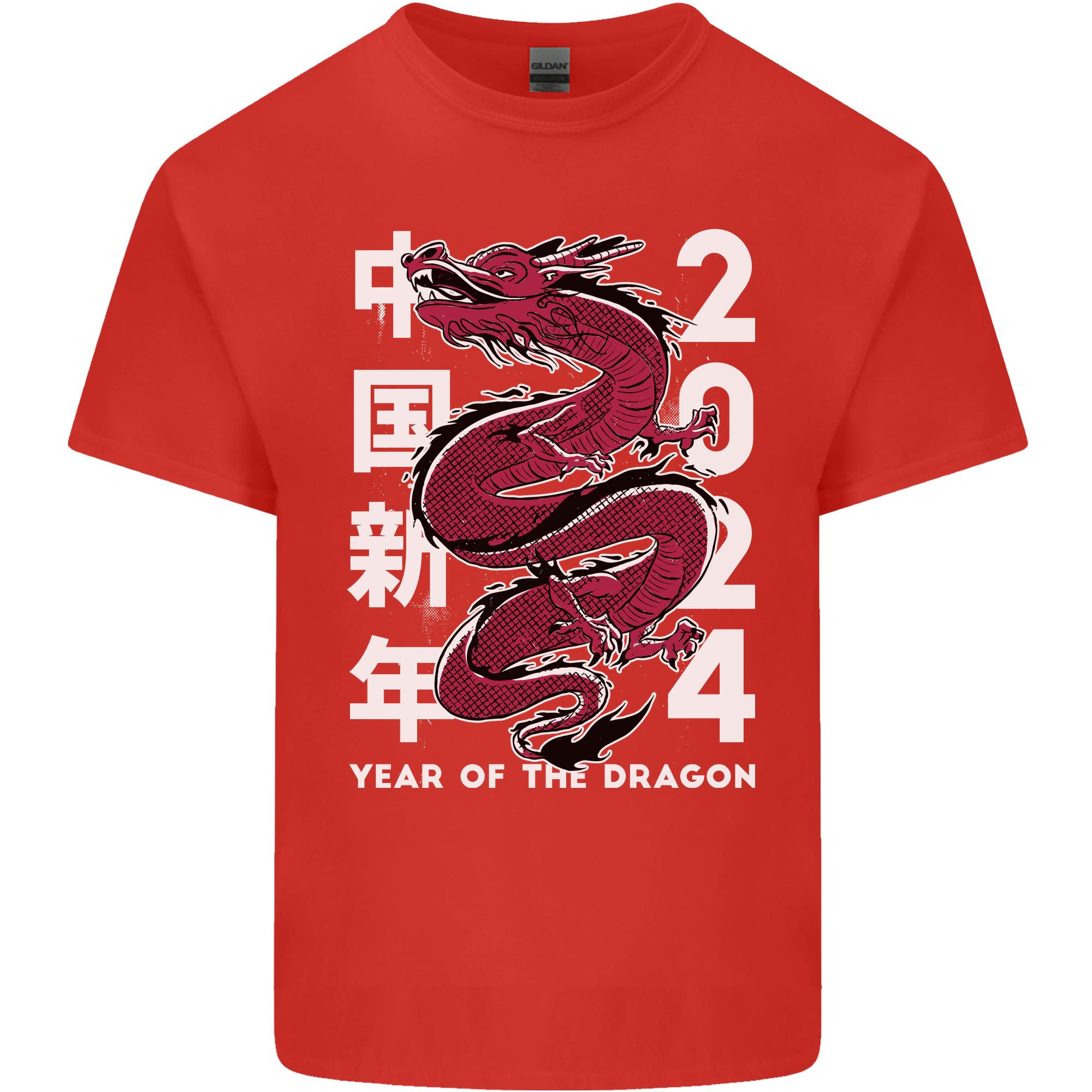 2024 Zodiac Chinese New Year of the Dragon Unisexs Light Cotton TShirt S