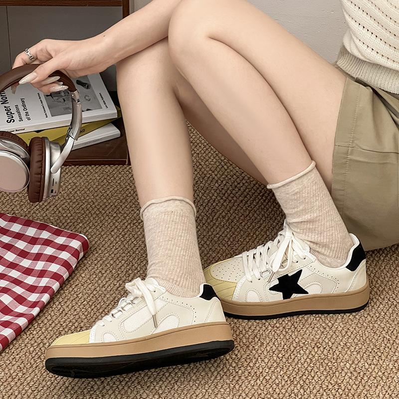 Wasteland Wind Old Star Trend Board Shoes 2025 Early Autumn New Korean Version Retro Versatile Casual Dirty Little White Shoes