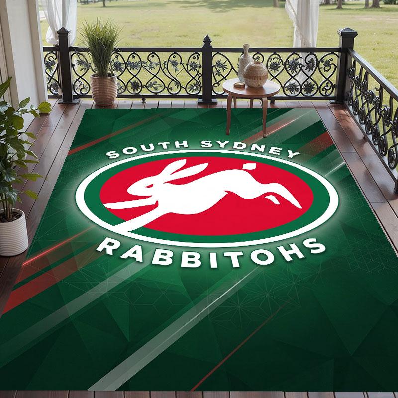 Soft Floor Carpet South Sydney Rabbitohs Pattern Area Rug Decorative Mat For Home Room Decoration