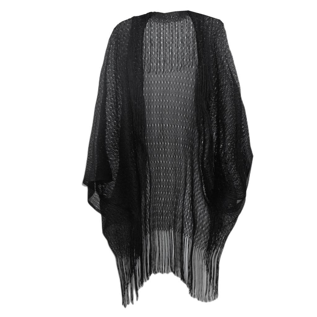 European & American Style Gold and Silver Tassel Cape - Women's Transparent Summer Shawl