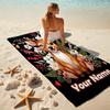 1PC Custom Name Whimsical Deer Garden Art Beach Towel Highly Absorbent And Sand-Resistant Towel for Swimming, Pool, Yoga, And Travel Lightweight