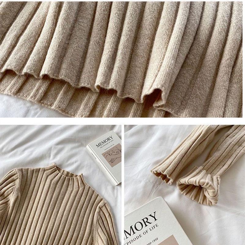 Tricot pentru femei Pulover tricotat cu jumătate de gât tricotat Toamnă/iarnă Pulover subțire din tricot Cămașă cu fund elastic