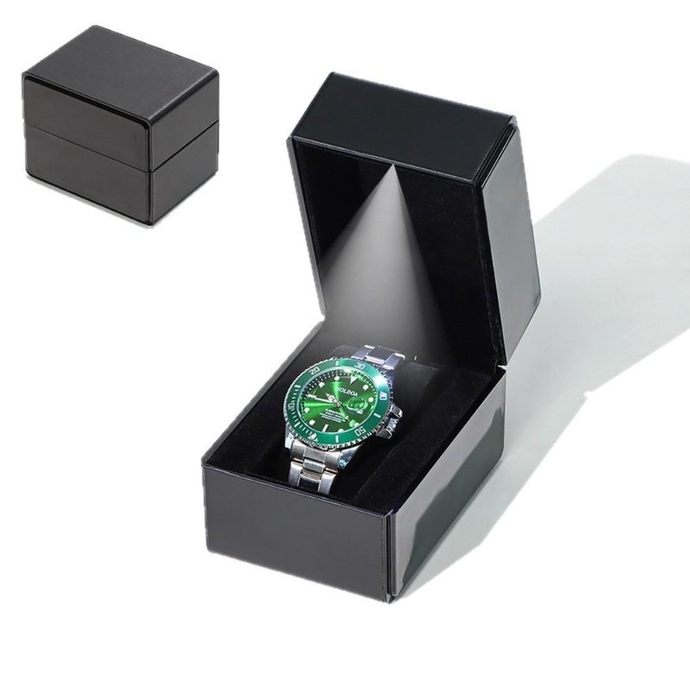 with LED Light Watch Box Flip-Top Lid Wristwatch Display Case Exquisite Watch Storage Case  Watch
