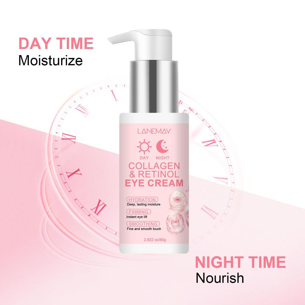 COLLAGEN & RETINOL EYE CREAM-Lifting and Firming Eye Area, Smoothing Eyes Wrinkles And Deep Cleaning-Suitable For All Skin Types, 80g