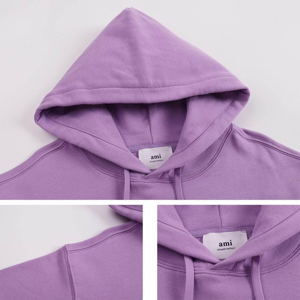 AMI 2025 Autunno e Inverno Nuova Felpa con Cappuccio Ricamata di Alta Qualità in Cotone, Felpa con Cappuccio, Maglione per Coppia