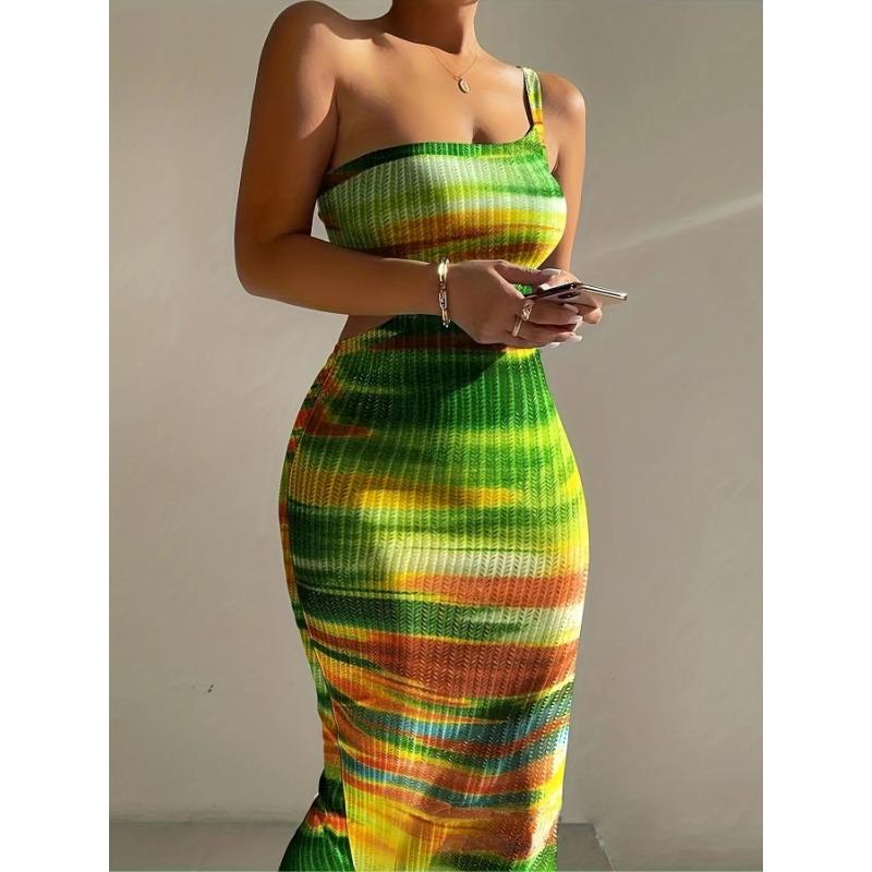 

Летнее платье с градиентным цветовым блокингом, сексуальное и модное, с принтованным плечевым ремнем и облегающее бедра 5XL оранжевый