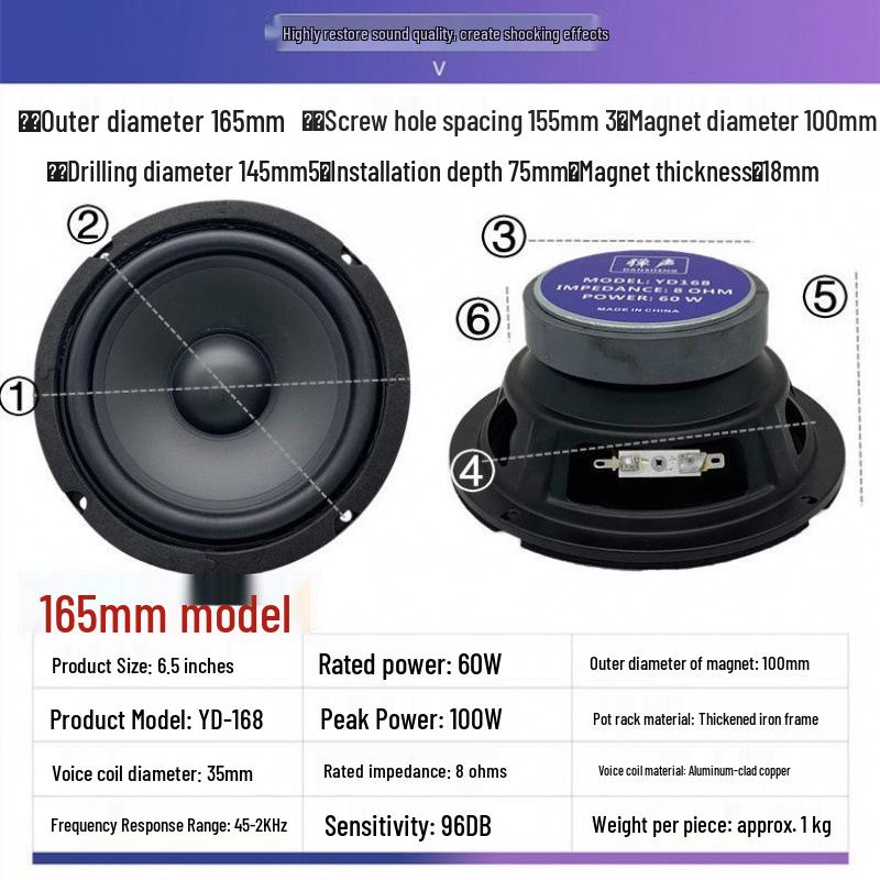 Sound Midrange Speaker: 4.5 to 8 Inch Three-way Mid-bass Speakers
