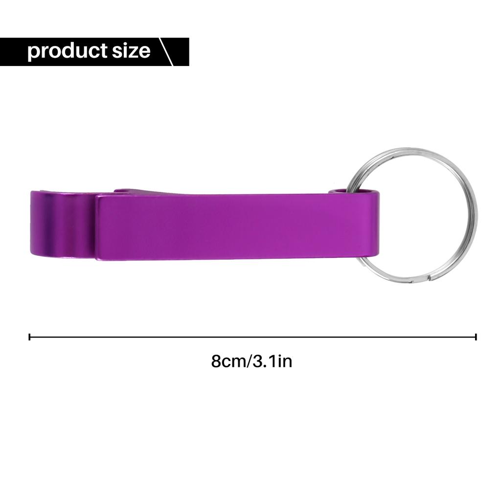 100Pcs 8 Color Metal Bottle Opener, Split Key Ring Chain Keychain Bulk Aluminum Pocket Claw Bar Soda Beer Bottle Opener